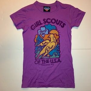 Junk Food Girl Scouts Purple Bird Logo T-shirt